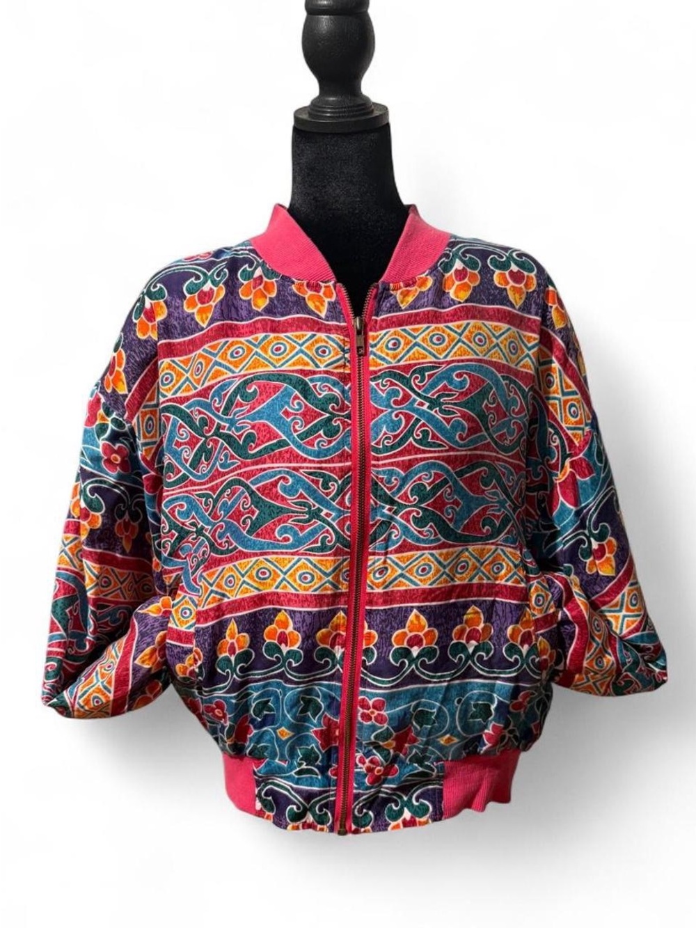 Vintage 100% silk bomber jacket - Carol Horn